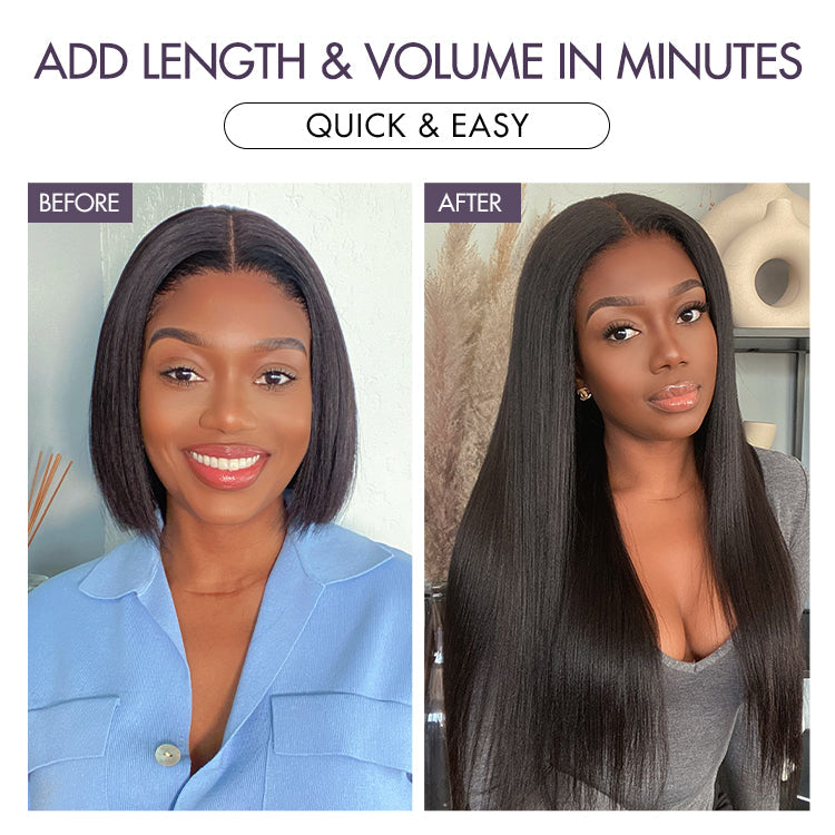 100% Human Hair 135g Seamless Clip-In Hair Extensions | Natural Volume & Length