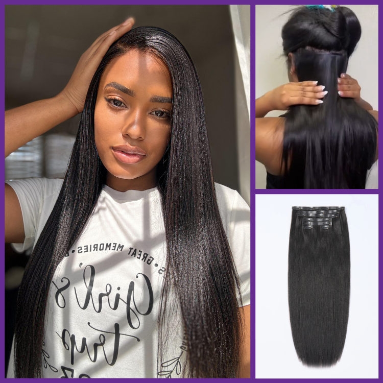 100% Human Hair 135g Seamless Clip-In Hair Extensions | Natural Volume & Length