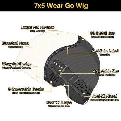 🔥 LAST DAY: 87% OFF — Wear & Go Glueless Wig, 7x5 HD Lace