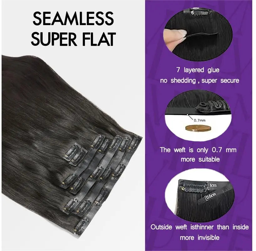 LUVME Seamless Virgin Human Hair Extensions - Various Textures