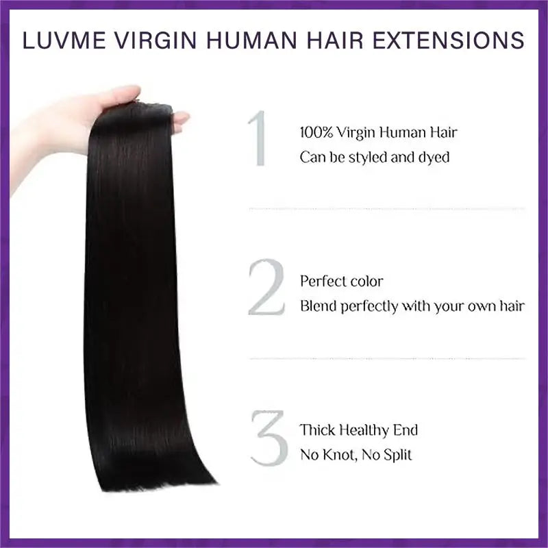 LUVME Seamless Virgin Human Hair Extensions - Various Textures