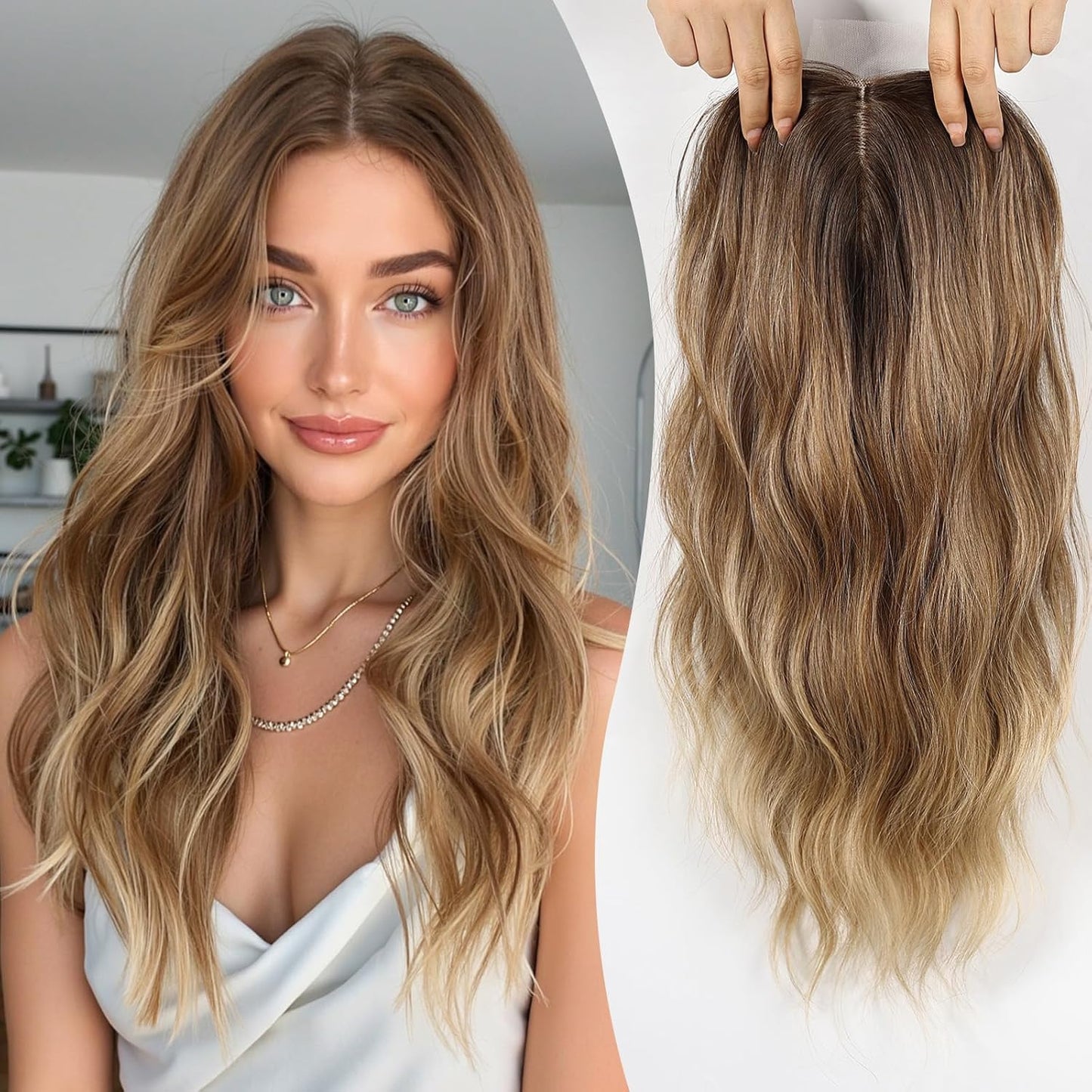 ⚡⚡Final Hours – 2026 New Lightweight & Breathable Wavy Hair Topper